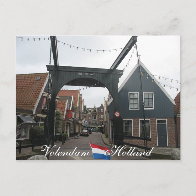 Volendam Drawbridge Holland Postcard (Front)