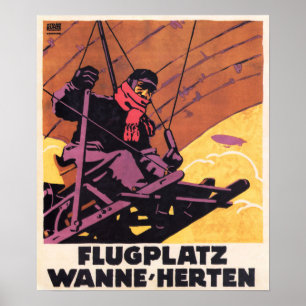 VOLER FLUGPLATZ WANNE HERTEN Vintage Affiches alle