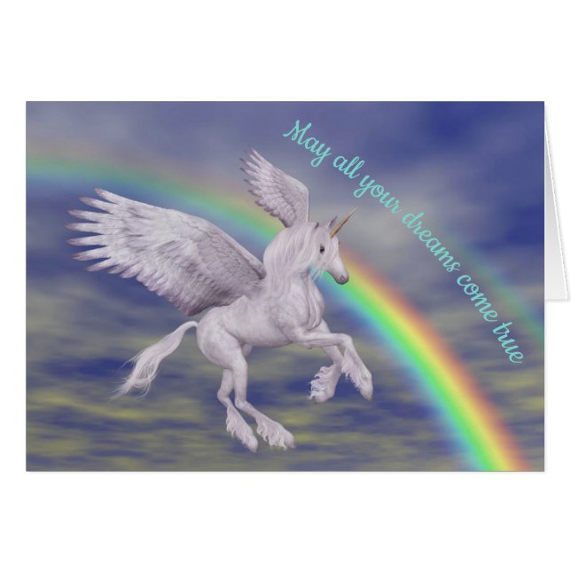 Voler Unicorne sur Rainbow Dreams Inspirational (Devant horizontal)