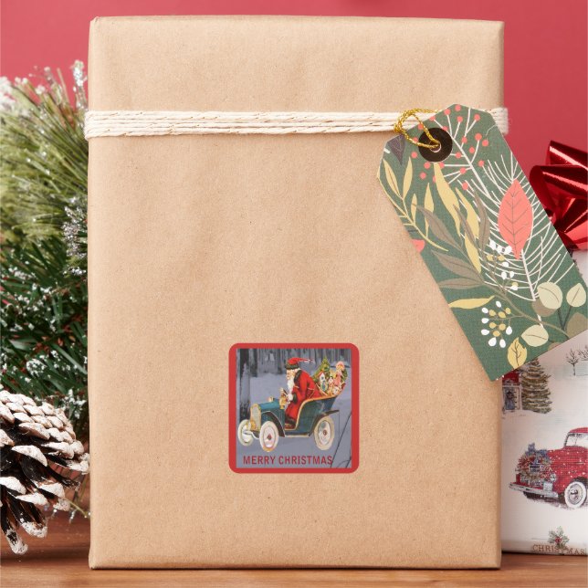 Volet vintage Père Noël, Sticker moderne (vacances)