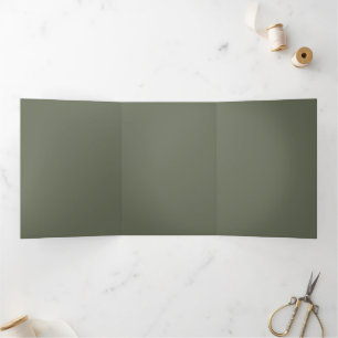 Volets Carte de pliage à trois lettres verte Moss personn