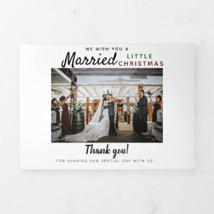 Volets Carte pliée à trois lettres Merci Mariage de vacan