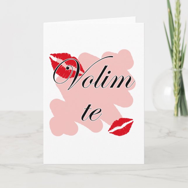 Volim te - Serbian - I Love You Holiday Card (Front)