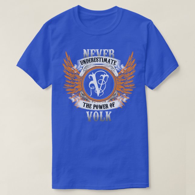 Volk Name Shirt Never Underestimate The Power Of V (Design Front)
