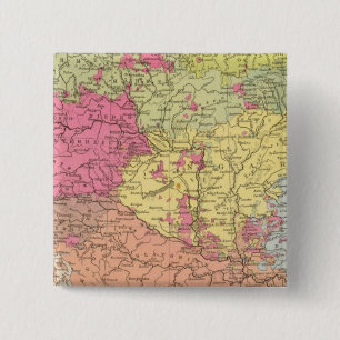 Volkerkarte v Oesterreich Ungarn, Austria Hungary 2 Inch Square Button