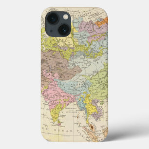 Volkerkarte von Asien - Map of Asia iPhone 13 Case