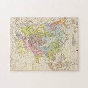 Volkerkarte von Asien - Map of Asia Jigsaw Puzzle