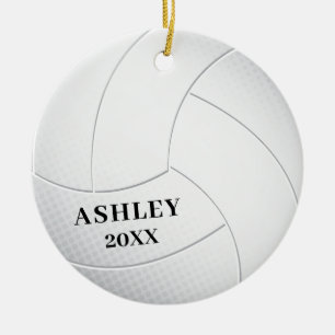 Volley Ball Personalized Christmas Ceramic Ornament