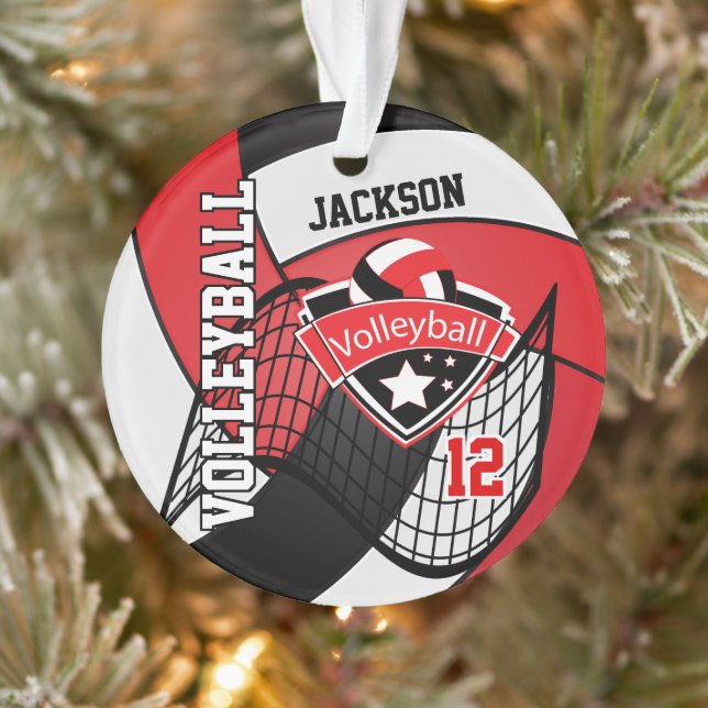 Volley-ball rouge, noir et blanc 🏐 (Arbre)