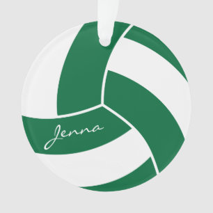 Volley-ball vert foncé et blanc 4   Nom do-it-your