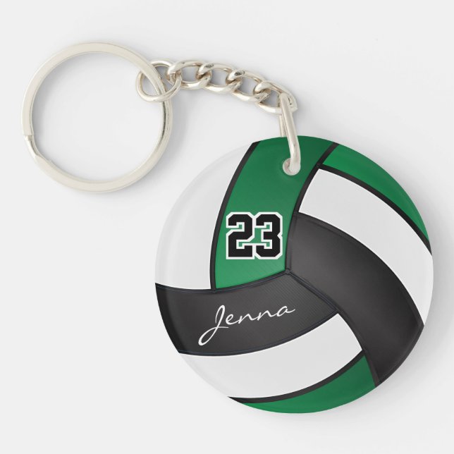 Volley-ball vert, noir et blanc (Devant)