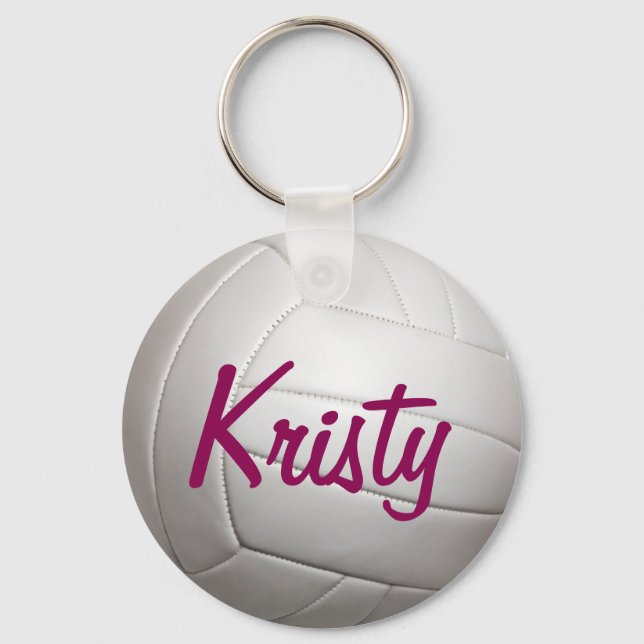 Volley Ball Volleyball Sports Name Keychain (Front)