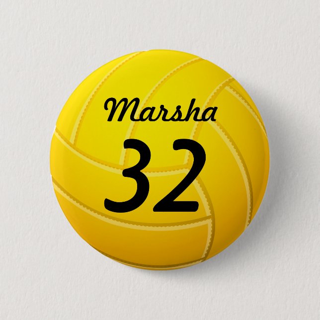 Volleyball 2 Inch Round Button (Front)