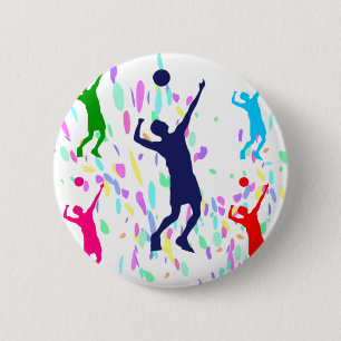 VOLLEYBALL 2 INCH ROUND BUTTON