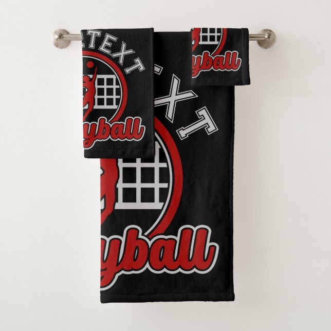  Volleyball ADD NAME Spike Ball Attack Team Player Bath Towel Set (Insitu)