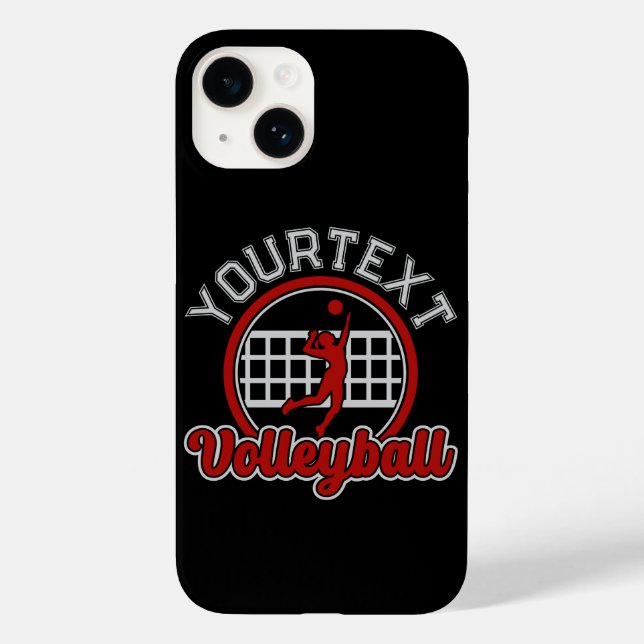  Volleyball ADD NAME Spike Ball Attack Team Player Case-Mate iPhone Case (Back)