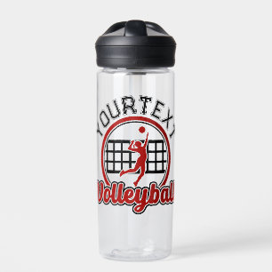  Volleyball ADD NAME Spike Ball Attack Team Player Water Bottle