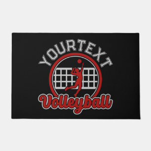  Volleyball ADD NAME Spike Ball Attack Team Sports Doormat