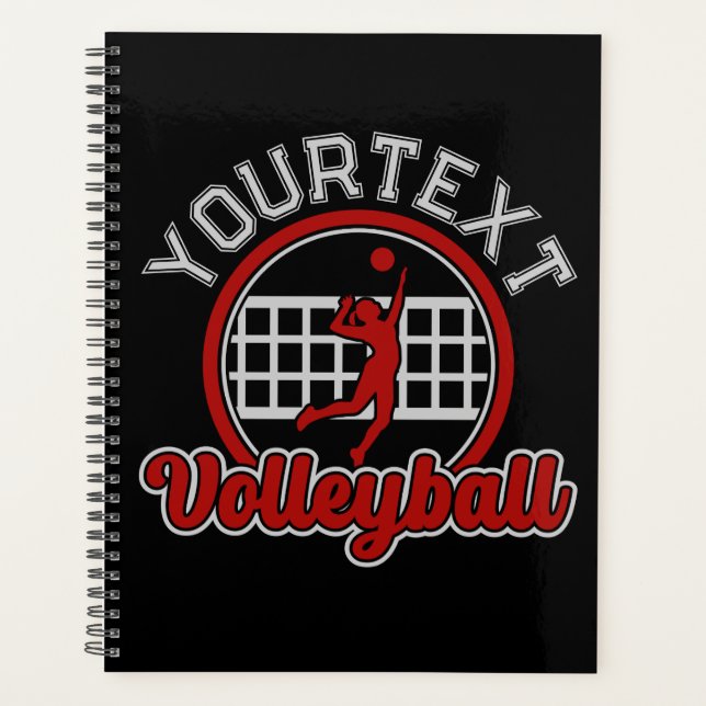  Volleyball ADD NAME Spike Ball Attack Team Sports Planner (Front)