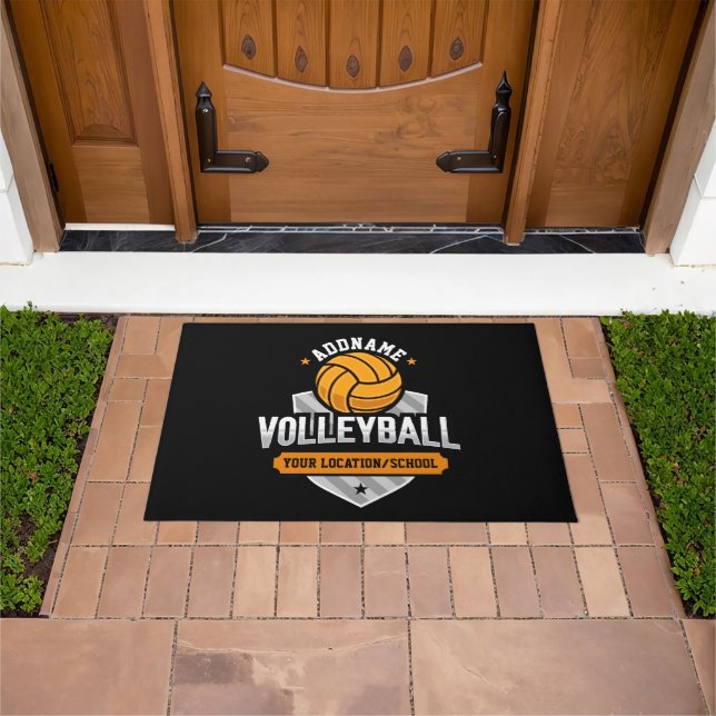 Volleyball ADD TEXT School Varsity Team Player Doormat (Outdoor)