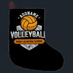 Volleyball ADD TEXT School Varsity Team Player Large Christmas Stocking<br><div class="desc">Volleyball Player ADD NAME Team School Sports Athlete design - Customize with your Name or Custom Text!</div>