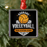 Volleyball ADD TEXT School Varsity Team Player Metal Ornament<br><div class="desc">Volleyball Player ADD NAME Team School Sports Athlete design - Customize with your Name or Custom Text!</div>