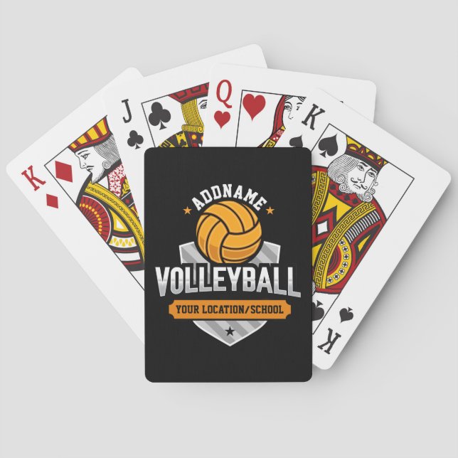 Volleyball ADD TEXT School Varsity Team Player Playing Cards (Back)