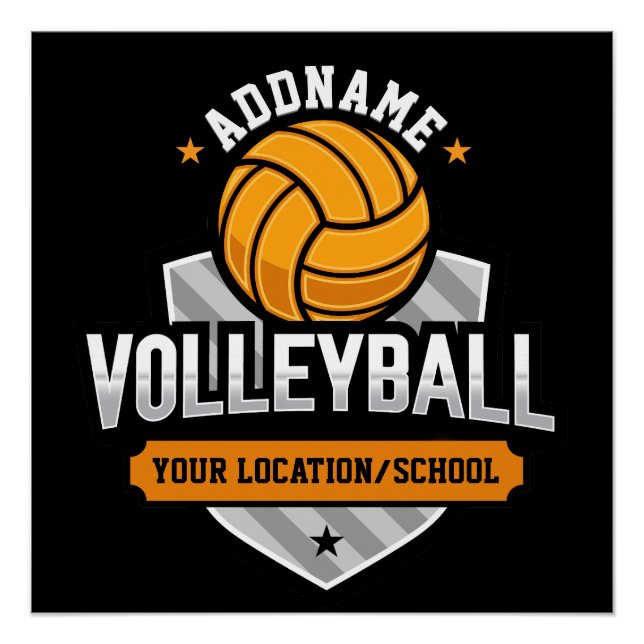 Volleyball ADD TEXT School Varsity Team Player Poster (Front)
