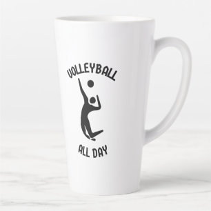 Volleyball all day latte mug