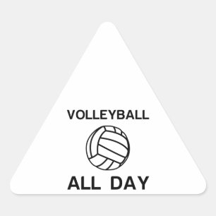 Volleyball all day triangle sticker