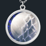 Volleyball and Net Team Coach Silver Plated Necklace<br><div class="desc">Volleyball and net perfect for a team or coach gift. If you love volleyball or are a volleyball fan this unique one is for you. Personalize and customize this with your name or team name. Simply click add text and choose the font size, colour and style you like. This will...</div>