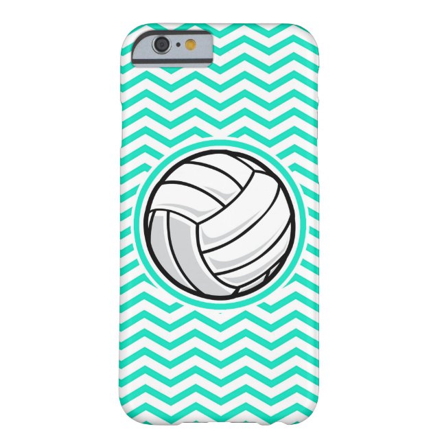 Volleyball; Aqua Green Chevron Case-Mate iPhone Case (Back)