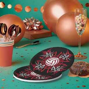 Volleyball Art Paper Plates