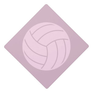 Volleyball Art Pink or CUSTOM COLOR Graduation Cap Topper