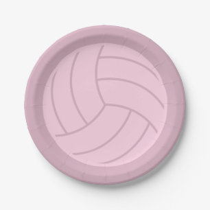 Volleyball Art Pink or CUSTOM COLOR Paper Plate