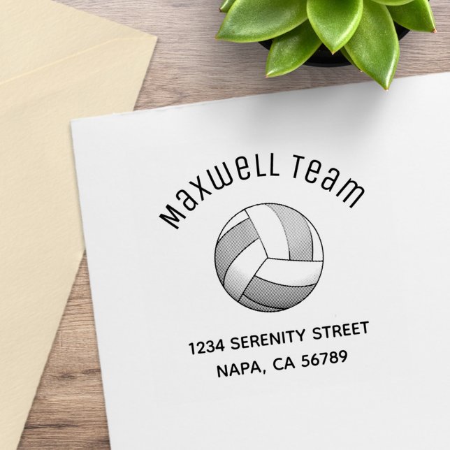 Volleyball Ball Arch Family Address Rubber Stamp (Creator Uploaded)