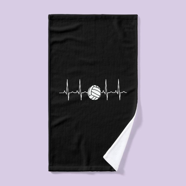 Volleyball Ball Heartbeat Hand Towel (Hand Towel)