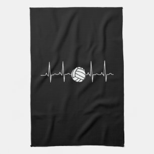 Volleyball Ball Heartbeat Kitchen Towel