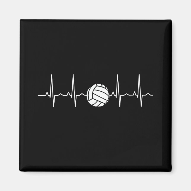 Volleyball Ball Heartbeat Magnet (Front)