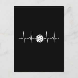 Volleyball Ball Heartbeat Postcard
