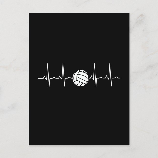 Volleyball Ball Heartbeat Postcard (Front)