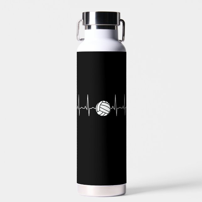 Volleyball Ball Heartbeat Water Bottle (Front)