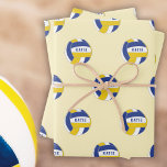 Volleyball Ball Pattern Kids Name Birthday Wrappin Wrapping Paper Sheet<br><div class="desc">Volleyball Ball Pattern Kids Name Birthday Wrapping Paper Sheets. Personalize with your name or erase the text.</div>