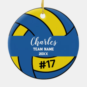 Volleyball Ball Player Custom Name Number & Team Ceramic Ornament