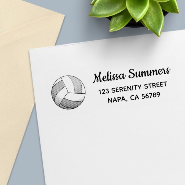 Volleyball Ball Return Address Self-inking Stamp (Creator Uploaded)