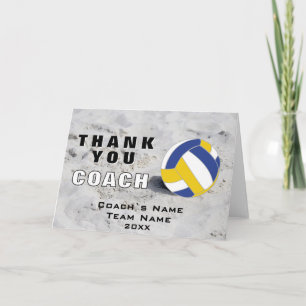 Volleyball Ball Sand Thank you Coach Card