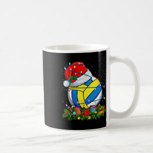 Volleyball Ball Santa Hat Christmas Lights Funny S Coffee Mug