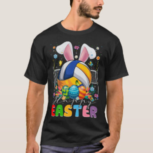 Volleyball Ball With Bunny Ears Easter Day Boys Ki T-Shirt