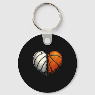 Volleyball Basketball Ball Heart Srts Lover Valent Keychain