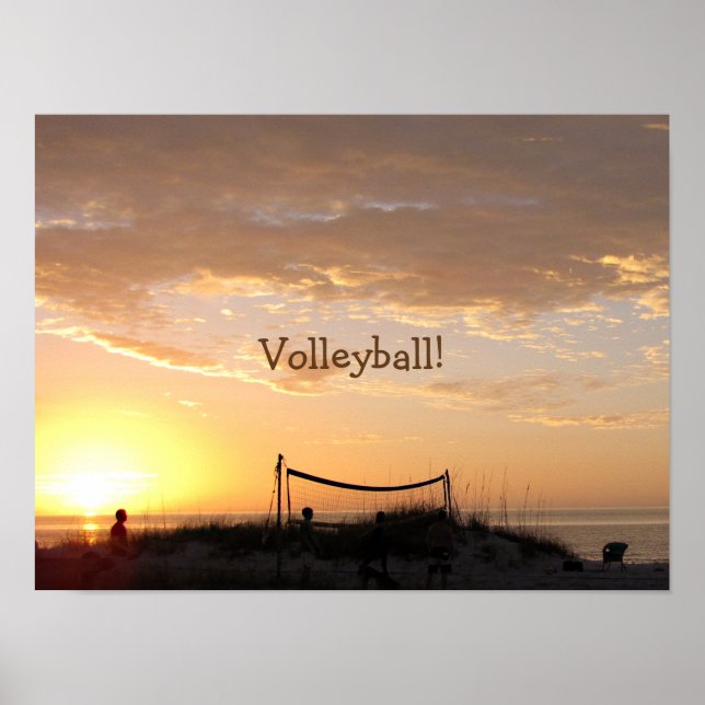 Volleyball Beach Sunset Poster (Front)